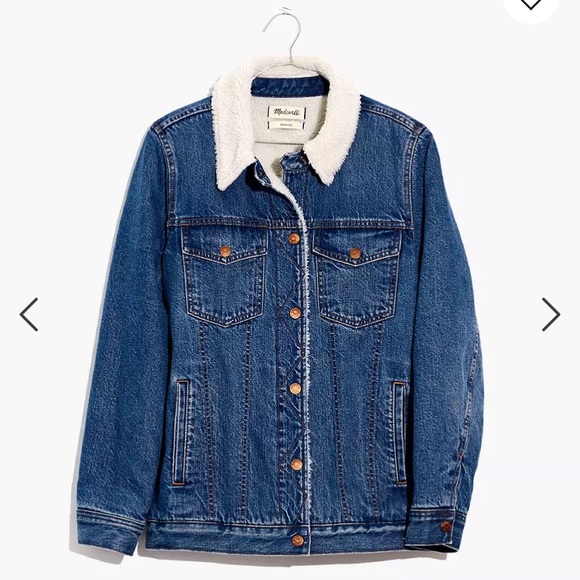 Madewell Jackets & Blazers - Madewell The Oversized Jean Jacket in Donaway Wash: Sherpa Edition